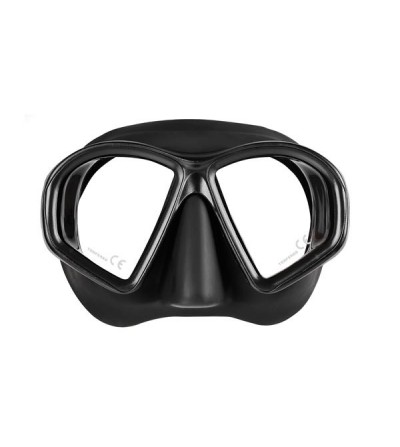 Masque deux verres Mares Sealhouette très léger avec jupe & boucles en silicone pour la chasse sous-marine & l'apnée - noir