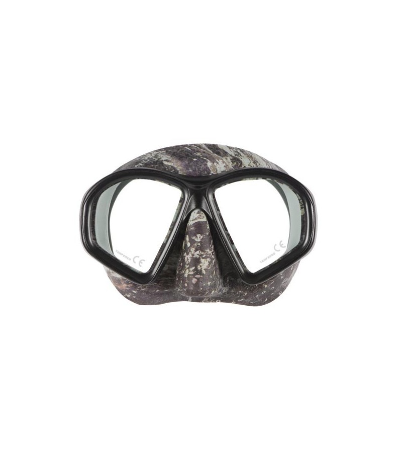 Masque deux verres Mares Sealhouette très léger avec jupe & boucles en silicone pour la chasse sous-marine & l'apnée - camo gris