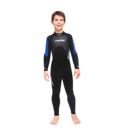 Combinaison humide monopièce de plongée, apnée et snorkeling Cressi Morea en néoprène 3mm - Pour eaux chaudes- Modèle enfant