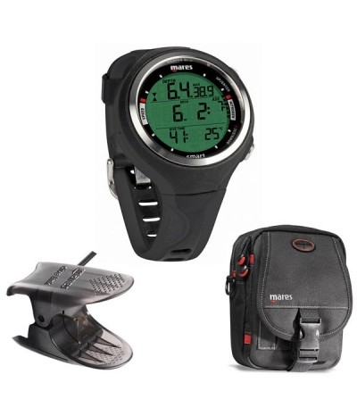 Pack avec montre ordinateur multigaz de plongée Mares Smart, interface usb Dive Link et sacoche Cruise Diver