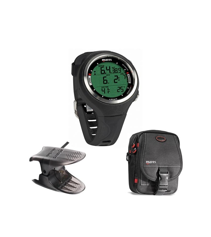 Pack avec montre ordinateur multigaz de plongée Mares Smart, interface usb Dive Link et sacoche Cruise Diver