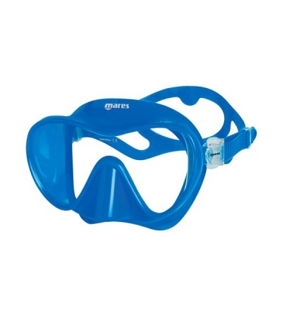 Masque monoverre sans cerclage ultra confortable Mares Tropical en silicone pour la plongée et le snorkeling - Bleu