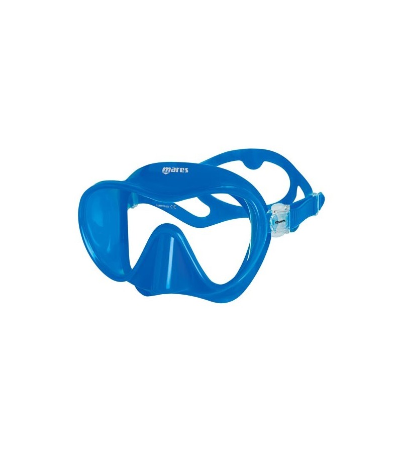 Masque monoverre sans cerclage ultra confortable Mares Tropical en silicone pour la plongée et le snorkeling - Bleu