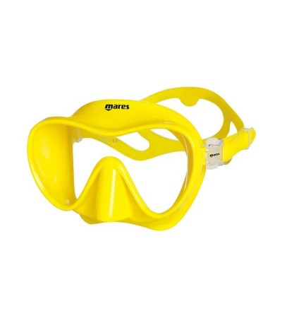 Masque monoverre sans cerclage ultra confortable Mares Tropical en silicone pour la plongée et le snorkeling - Jaune