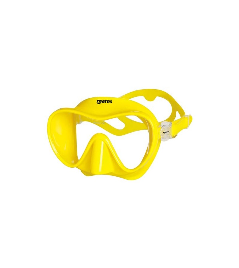 Masque monoverre sans cerclage ultra confortable Mares Tropical en silicone pour la plongée et le snorkeling - Jaune
