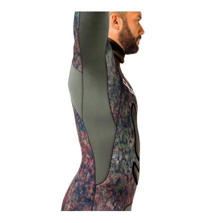 Veste haut de combinaison Cressi Seppia en néoprène refendu 7mm camouflage vert marron pour la chasse sous-marine & l'apnée