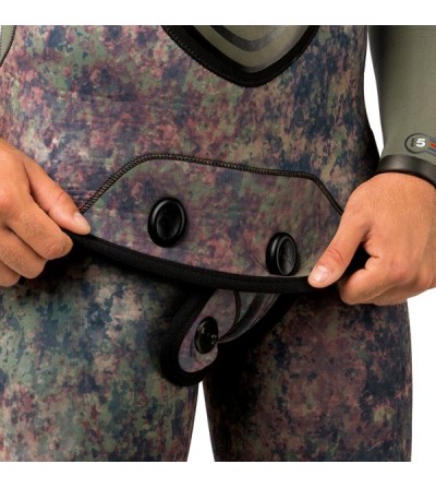 Veste haut de combinaison Cressi Seppia en néoprène refendu 7mm camouflage vert marron pour la chasse sous-marine & l'apnée