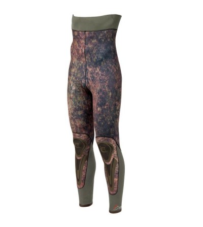 Pantalon de combinaison Cressi Seppia en néoprène refendu 7mm camouflage vert marron pour la chasse sous-marine & l'apnée