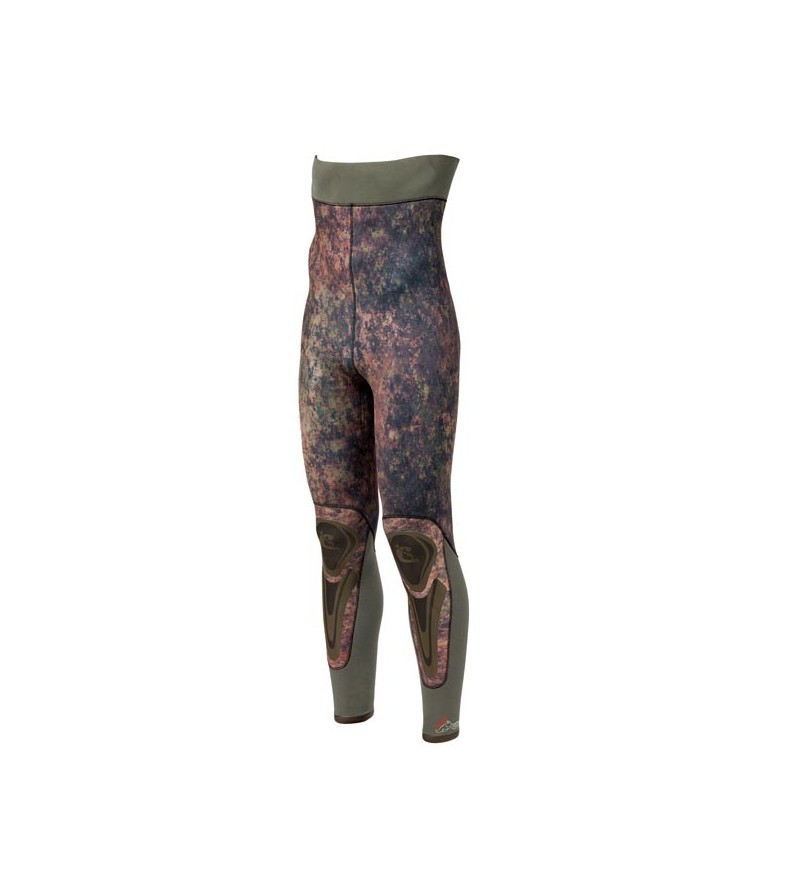 Pantalon de combinaison Cressi Seppia en néoprène refendu 5mm camouflage vert marron pour la chasse sous-marine & l'apnée