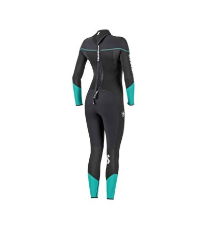 Combinaison humide de plongée Scubapro Sport 5mm turquoise pour femme, chaude, souple et confortable
