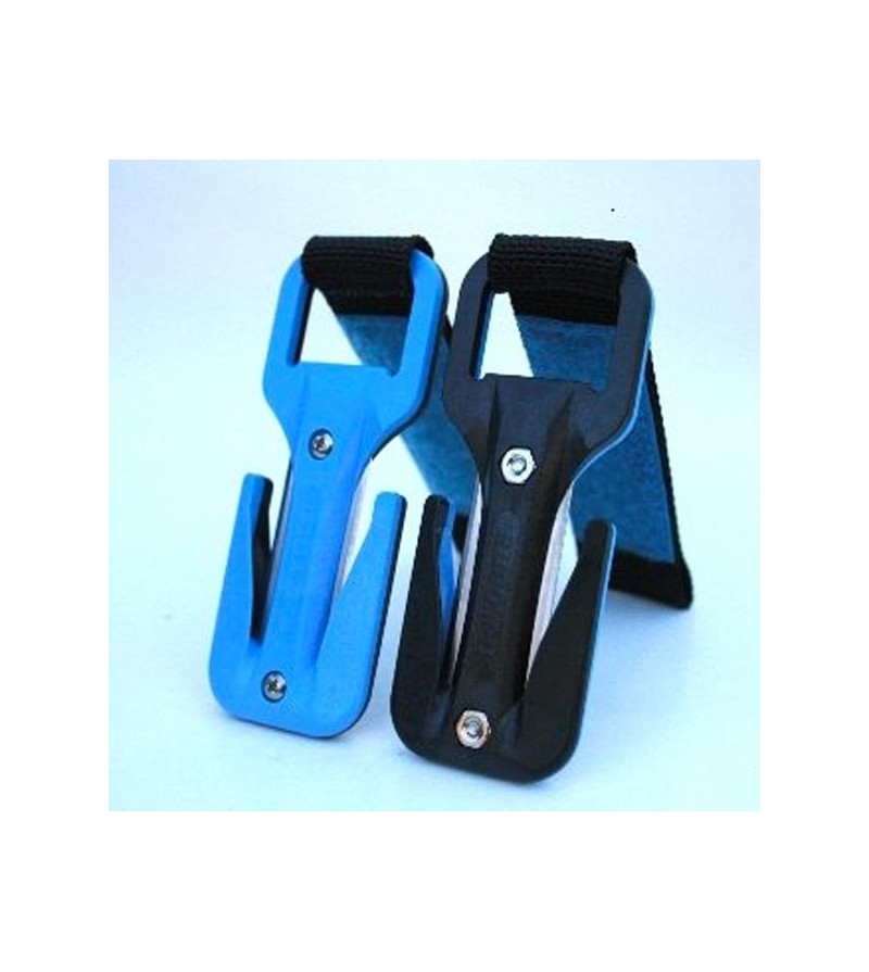 Accessoire de sécurité, le coupe fil ezzycut trilobite tranche facilement corde, sangle jusqu'à 8mm de diamètre - Noir / bleu