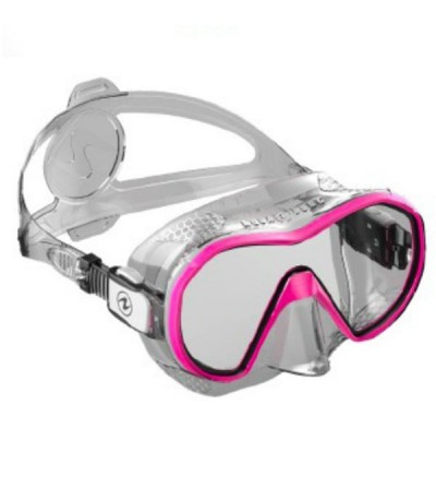 Masque monoverre panoramique sans cerclage Aqua Lung Plazma avec système de stabilisation ExoHex, léger, confortable - rose