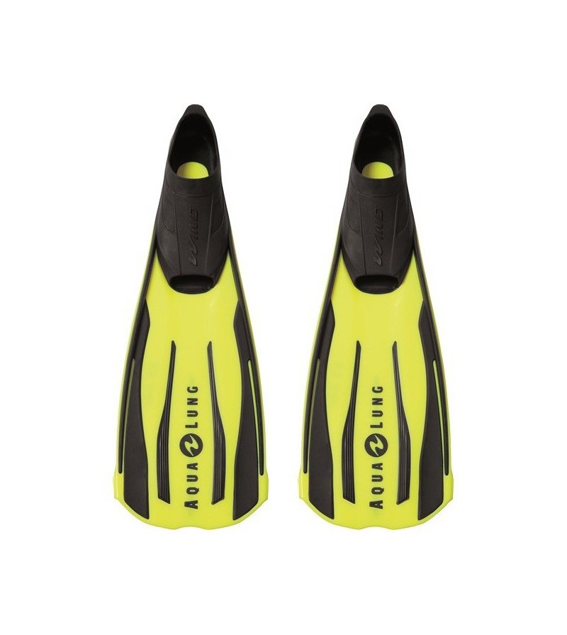 Palmes chaussantes d'entrée de gamme Aqua Lung Wind, compacte, légère pour la plongée loisir & le snorkeling - Jaune