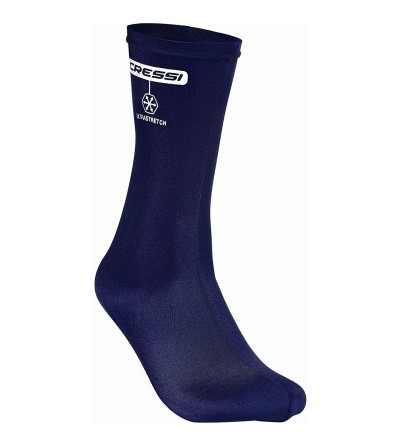 Chaussettes très fines en textille ultra extensible Cressi Fins Socks. Protège des irritations dans les palmes. Bleu
