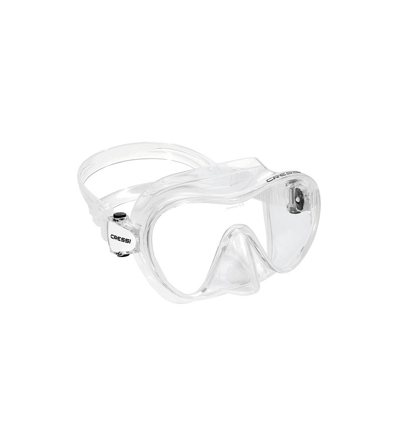 Masque monoverre Cressi F1 sans cerclage et jupe en silicone pour la plongée et le snorkeling. Couleurs voyantes & look fun