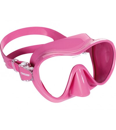 Masque monoverre Cressi F1 sans cerclage et jupe en silicone pour la plongée et le snorkeling. Couleurs voyantes & look fun
