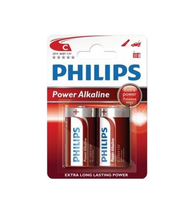 Blister Philips Power Alcaline de 2 piles LR14