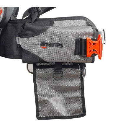 Gilet stabilisateur de voyage type dorsale de plongée Mares Magellan avec système de lest à largage rapide léger et repliable