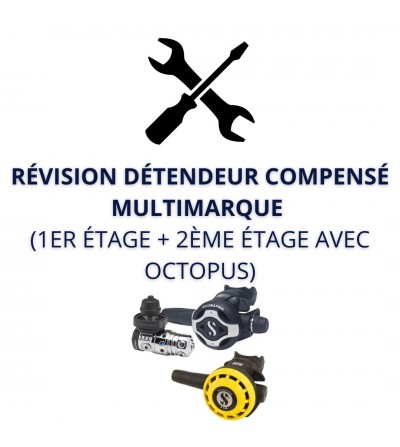 Révision détendeur compensé multimarque (1er étage + 2ème étage + Octopus)