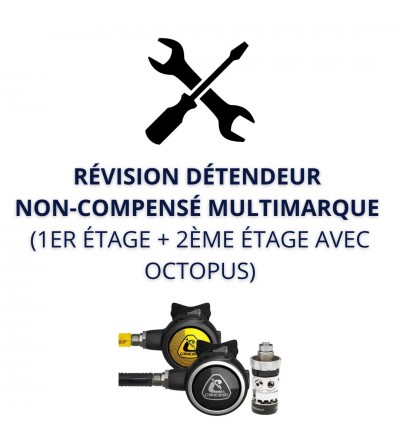 Révision détendeur non-compensé multimarque (1er étage + 2ème étage + Octopus)