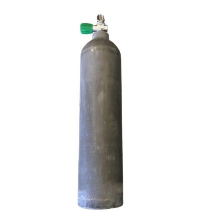 Bouteille de plongée MES avec fût Aluminium 7 litres 200 bars avec robinet 1 sortie Nitrox/O2, idéal bloc déco