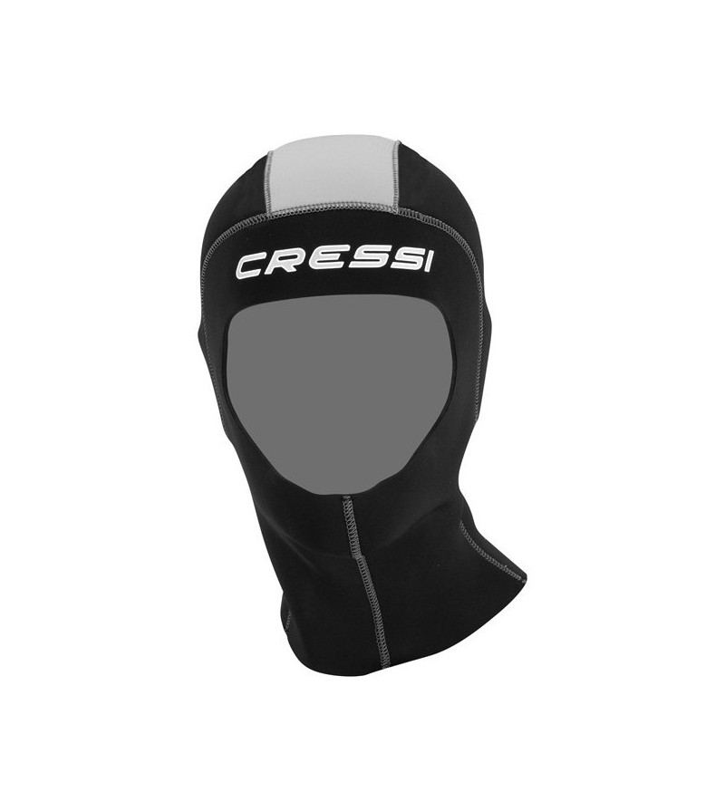 Cagoule de plongée Cressi en néoprène 5mm avec garniture lisse pour combinaison Lontra Plus 7mm et Logica 5mm - Modèle femme