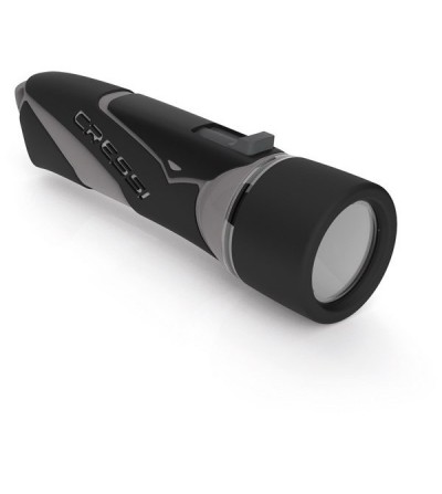 Lampe torche Cressi Lumia ergonomique à faisceau LED pour la plongée et chasse sous-marine. Mode clignotant. En noir ou jaune