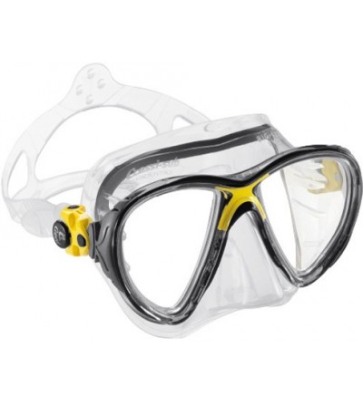 Masque Cressi Big Eyes Evolution en silicone transparent pour la plongée, l'apnée & snorkeling. Rouge, jaune, bleu, rose, noir