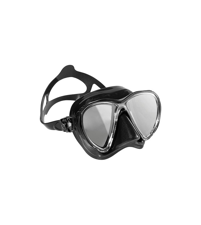 Masque Cressi Big Eyes Evolution en silicone noir & verres miroir HD pour la chasse sous-marine, plongée, apnée & snorkeling.