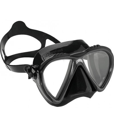 Masque Cressi Lince en silicone noir pour la chasse sous-marine, la plongée, l'apnée & le snorkeling. Pour les petits visages