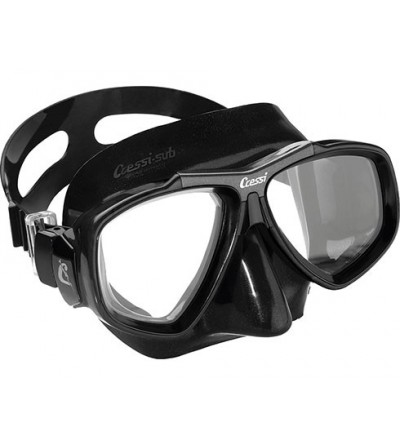 Masque Cressi Focus avec jupe en silicone noir pour la chasse sous-marine, la plongée, l'apnée & le snorkeling