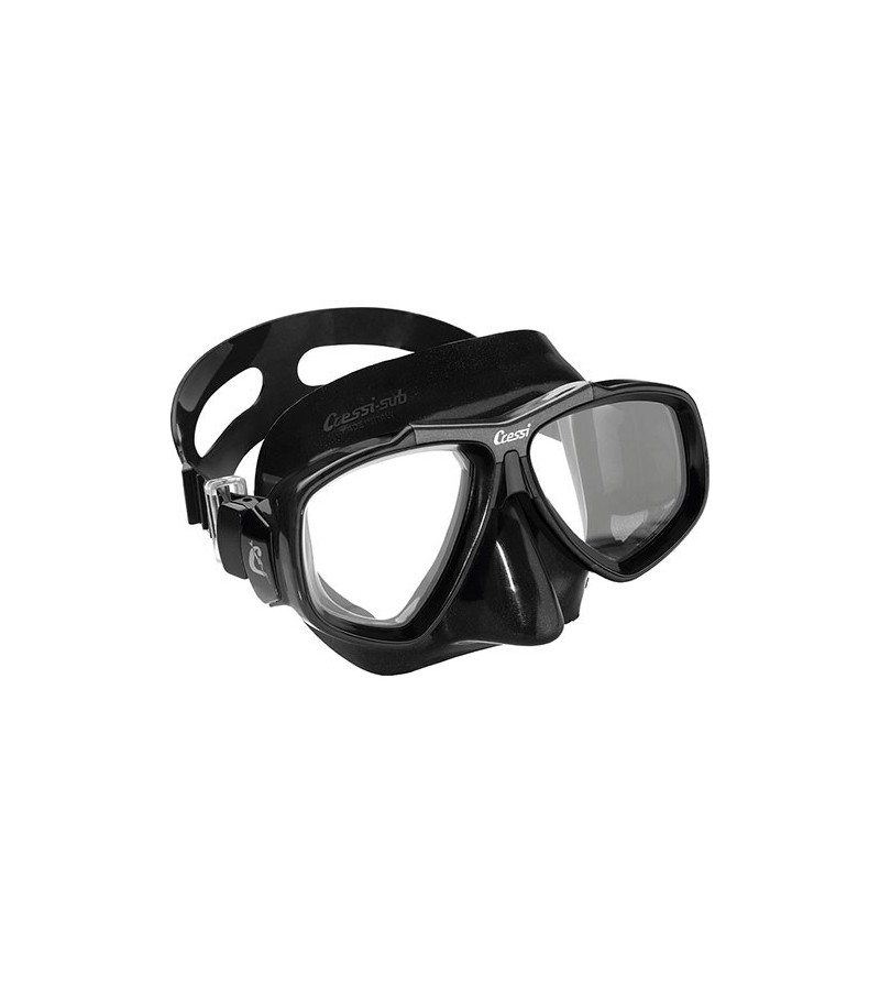 Masque Cressi Focus avec jupe en silicone noir pour la chasse sous-marine, la plongée, l'apnée & le snorkeling