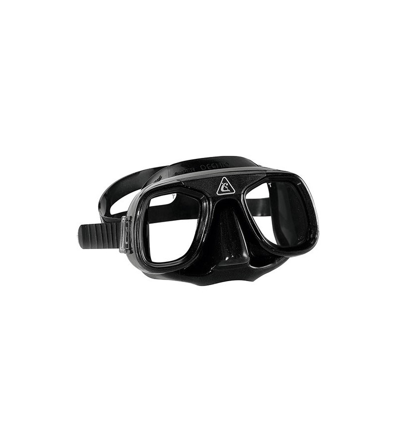 Masque classique au volume minimal Cressi Superocchio avec jupe en silicone Noir pour la chasse sous-marine et l'apnée profonde