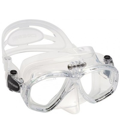 Masque Cressi Action transparent avec support pour caméra Go Pro. Filmer durant la plongée, l'apnée & le snorkeling