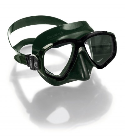 Nouveauté 2016 - Masque deux verre Cressi Perla en silicone vert pour l'apnée et la chasse sous-marine