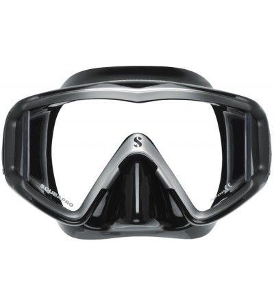 Masque monoverre avec vitres latérales Scubapro Crystal Vu pour une vision panoramique - Noir / Argent