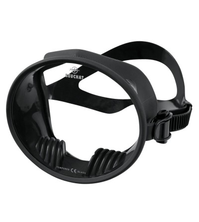 Masque monoverre sans cerclage Beuchat Super Compensator avec jupe en silicone - Plongée, chasse & Snorkeling - Noir