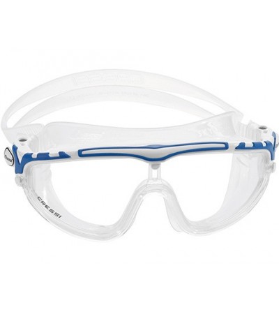 Lunettes masque de nage mono-verre Cressi Skylight avec large champ de vision & excellente étanchéité blanc/bleu