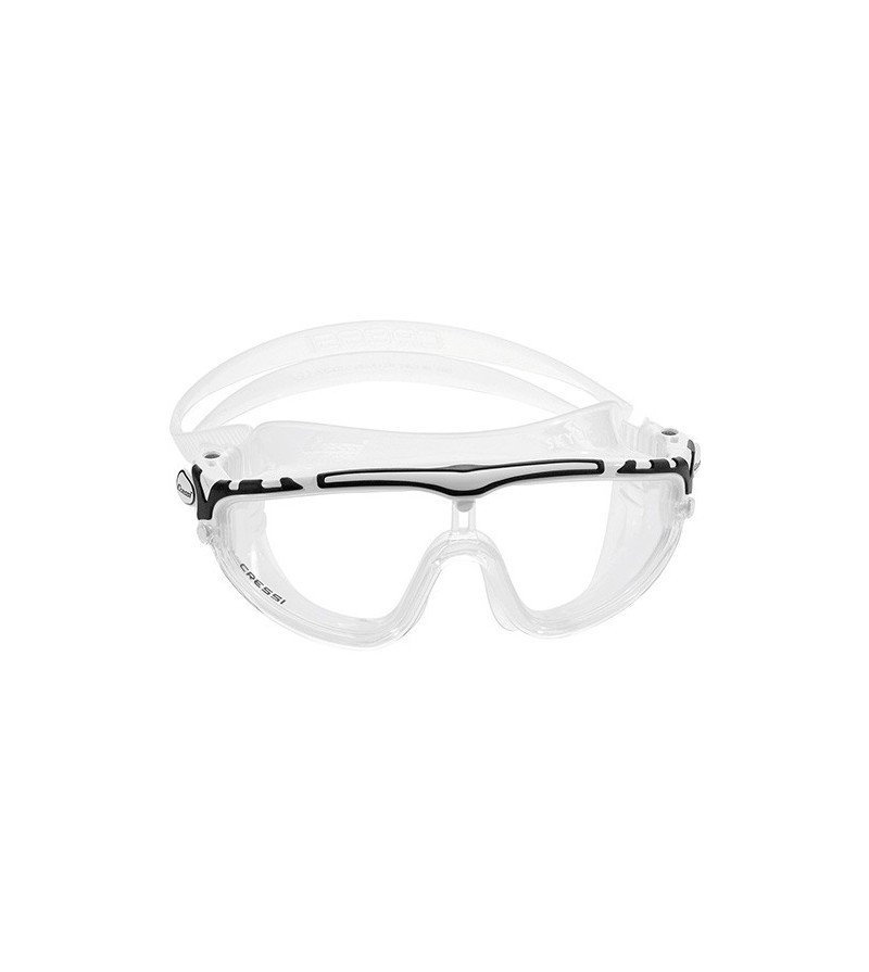 Lunettes masque de nage mono-verre Cressi Skylight avec large champ de vision & excellente étanchéité blanc/noir