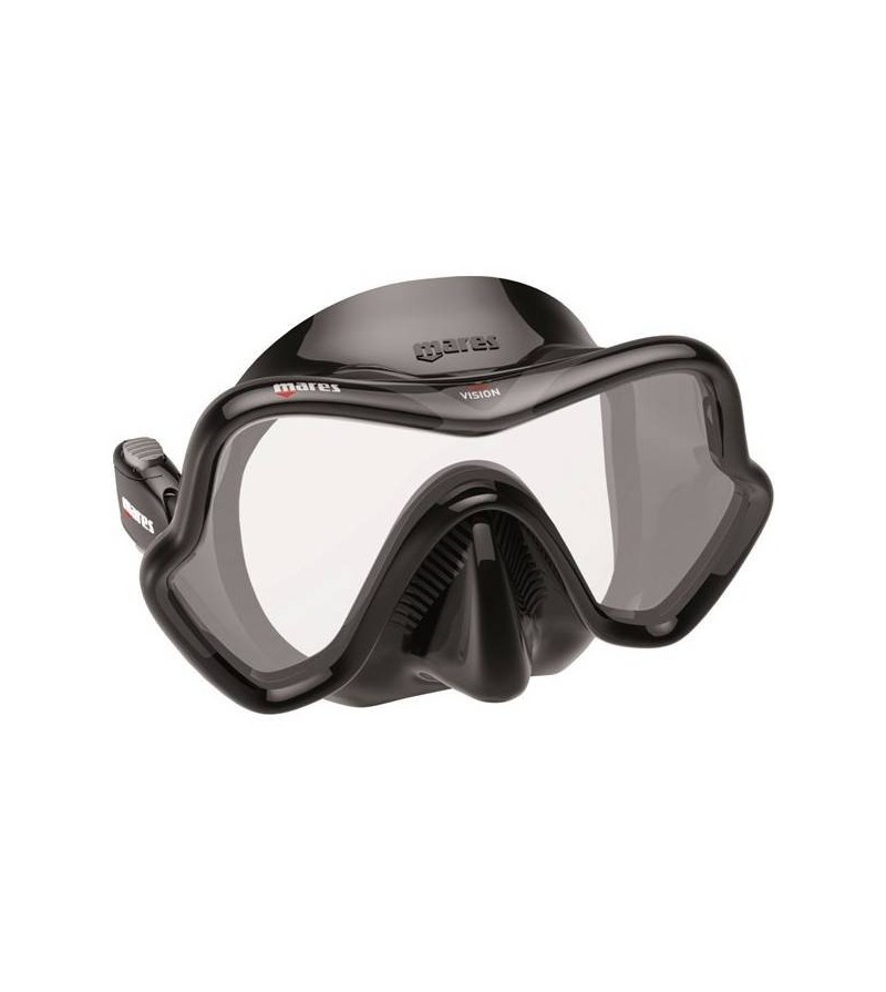 Masque monoverre Mares One Vision avec jupe en silicone noir, grand champ de vision pour la plongée & le snorkeling - gris