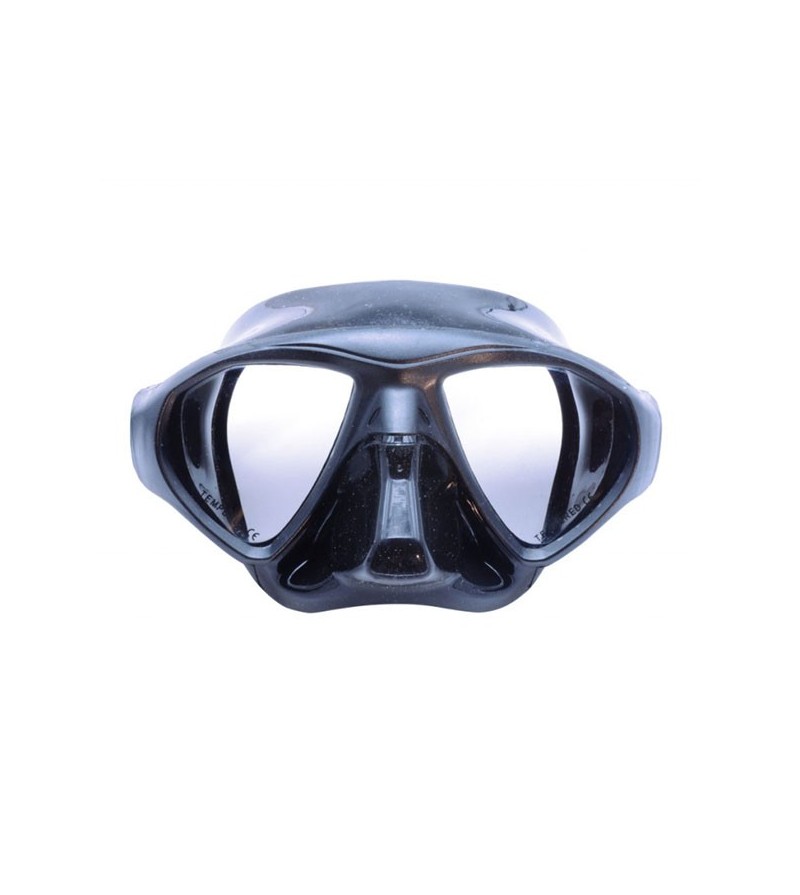 Masque noir à deux verres Dessault Apnea avec petit volume, grand champ de vision pour l'apnée & la chasse sous-marine