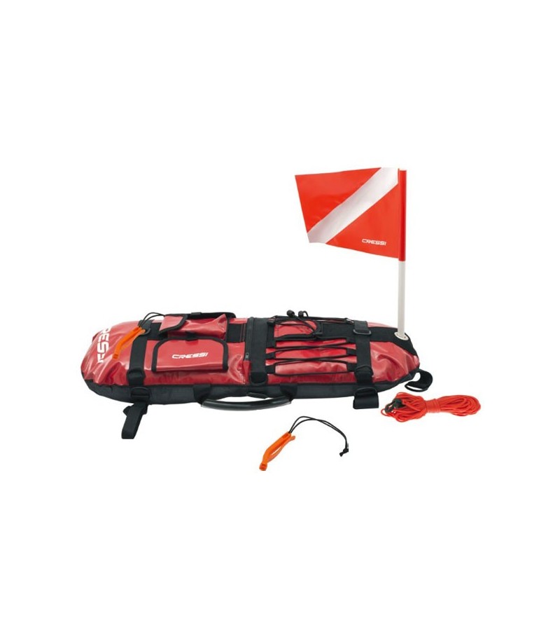 Bouée gonflable Cressi Planche Signal en PVC armé rouge pour la chasse sous-marine depuis le bord