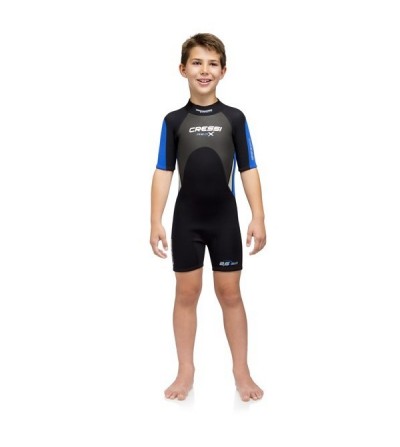 Shorty Enfant Cressi Med-X Junior en néoprène 3mm doublé deux faces pour la plongée & le snorkeling en eau chaude