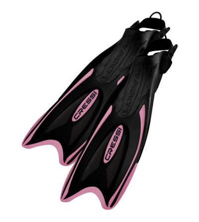 Palmes réglables Cressi Palau légère, réactive, facile à enfiler & confortable pour la natation et le snorkeling - noir rose