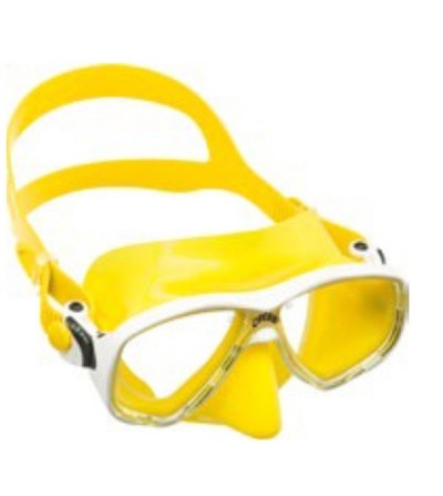 Masque à deux verres Cressi Marea en silicone coloré pour le snorkeling et la natation mais aussi pour la plongée - jaune