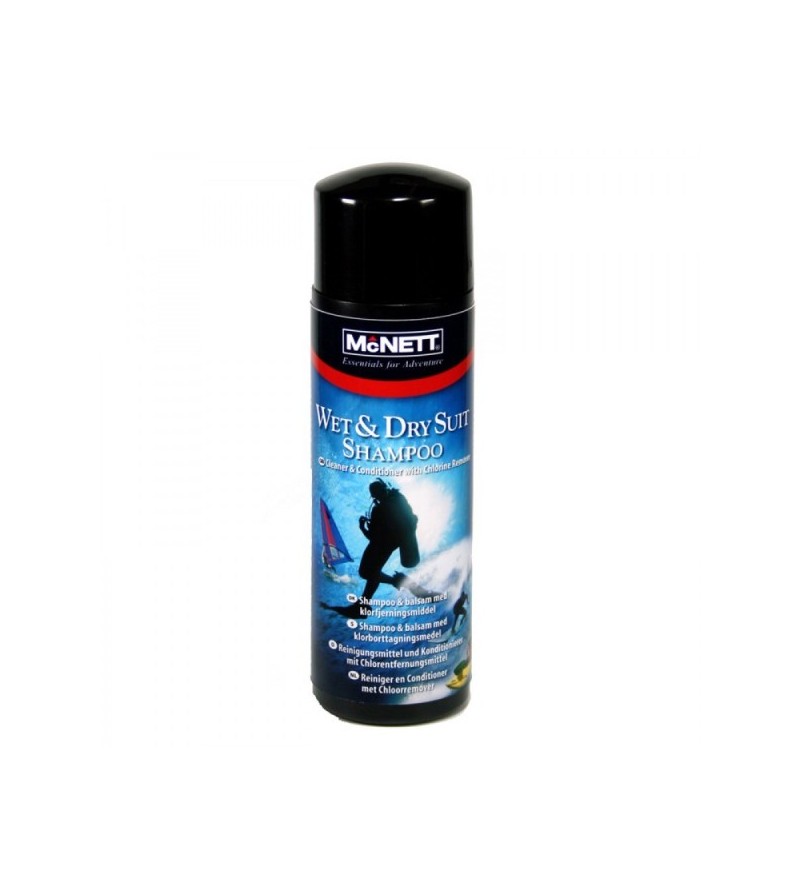 Flacon de 250ml de shampoing pour néoprène NcNett Wet and Dry. Elimine résidus, sel & chlore
