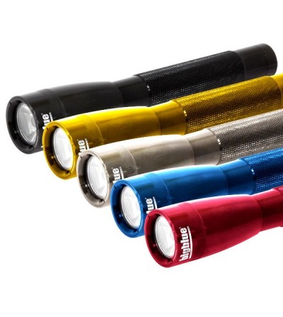 Mini lampe torche étanche à LED bigblue AL250 à piles pour plongée et outdoor - noir, jaune, bleu, rouge, gris