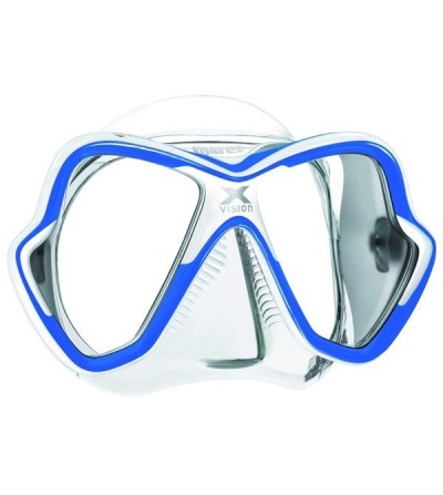 Masque deux verres Mares X-Vision 2017 avec grand champ de vision pour la plongée & le snorkeling - clear / bleu