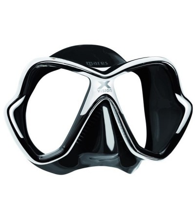 Masque deux verres Mares X-Vision 2017 avec grand champ de vision pour la plongée & le snorkeling - noir / blanc