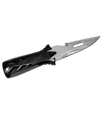Petit couteau Beuchat Mini Legend inox pour la plongée, l'apnée & la chasse sous-marine - Fixation stab & flexible incluse